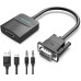 Vention ACNBB VGA to HDMI Converter with Female Micro USB and Audio Port